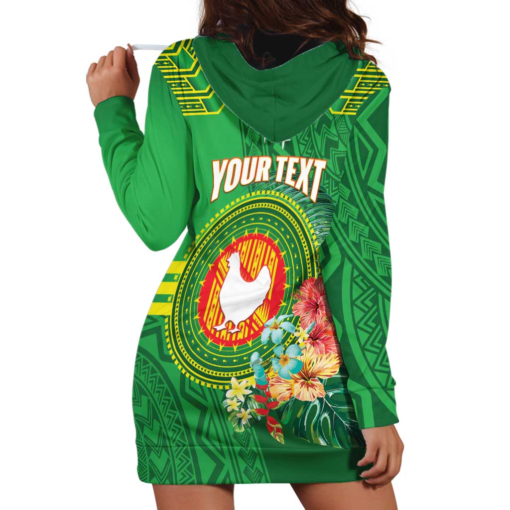 Personalized Manu'a Cession Day Hoodie Dress Tropical Flowers With Polynesian Pattern LT14 - Polynesian Pride