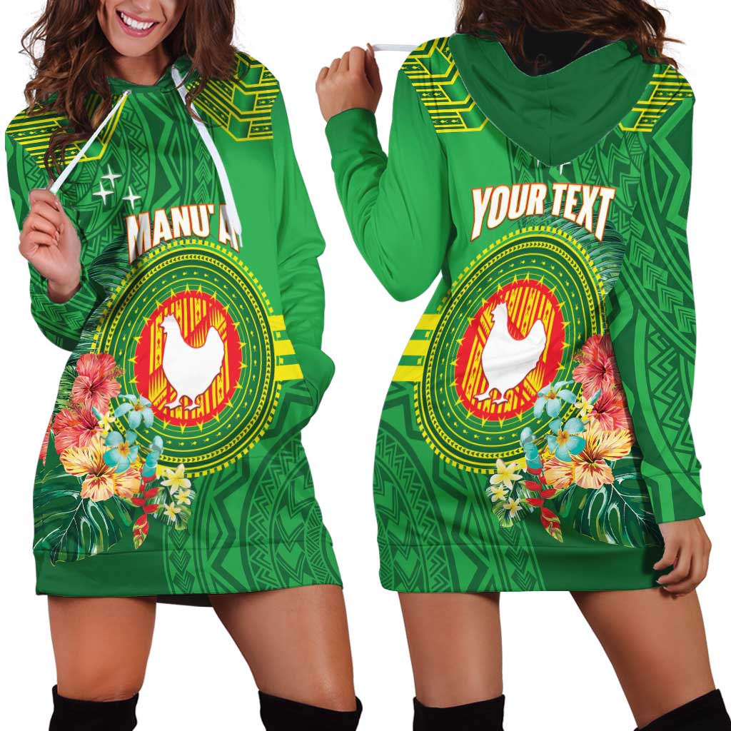 Personalized Manu'a Cession Day Hoodie Dress Tropical Flowers With Polynesian Pattern LT14 - Polynesian Pride