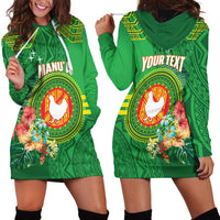 Personalized Manu'a Cession Day Hoodie Dress Tropical Flowers With Polynesian Pattern LT14 - Polynesian Pride