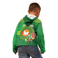 Personalized Manu'a Cession Day Kid Hoodie Tropical Flowers With Polynesian Pattern