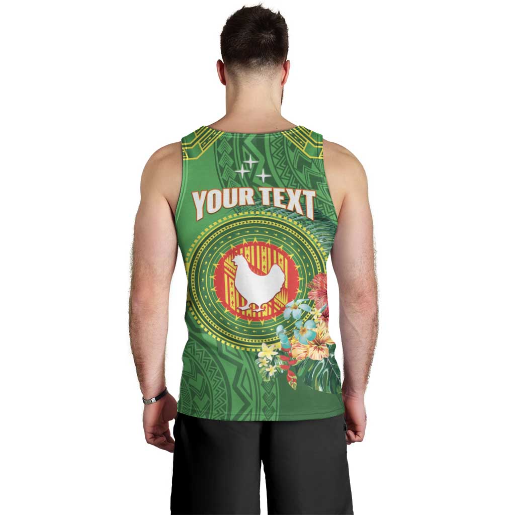 Personalized Manu'a Cession Day Men Tank Top Tropical Flowers With Polynesian Pattern LT14 - Polynesian Pride