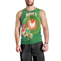 Personalized Manu'a Cession Day Men Tank Top Tropical Flowers With Polynesian Pattern LT14 - Polynesian Pride