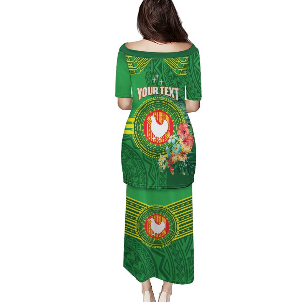 Personalized Manu'a Cession Day Puletasi Tropical Flowers With Polynesian Pattern LT14 - Polynesian Pride