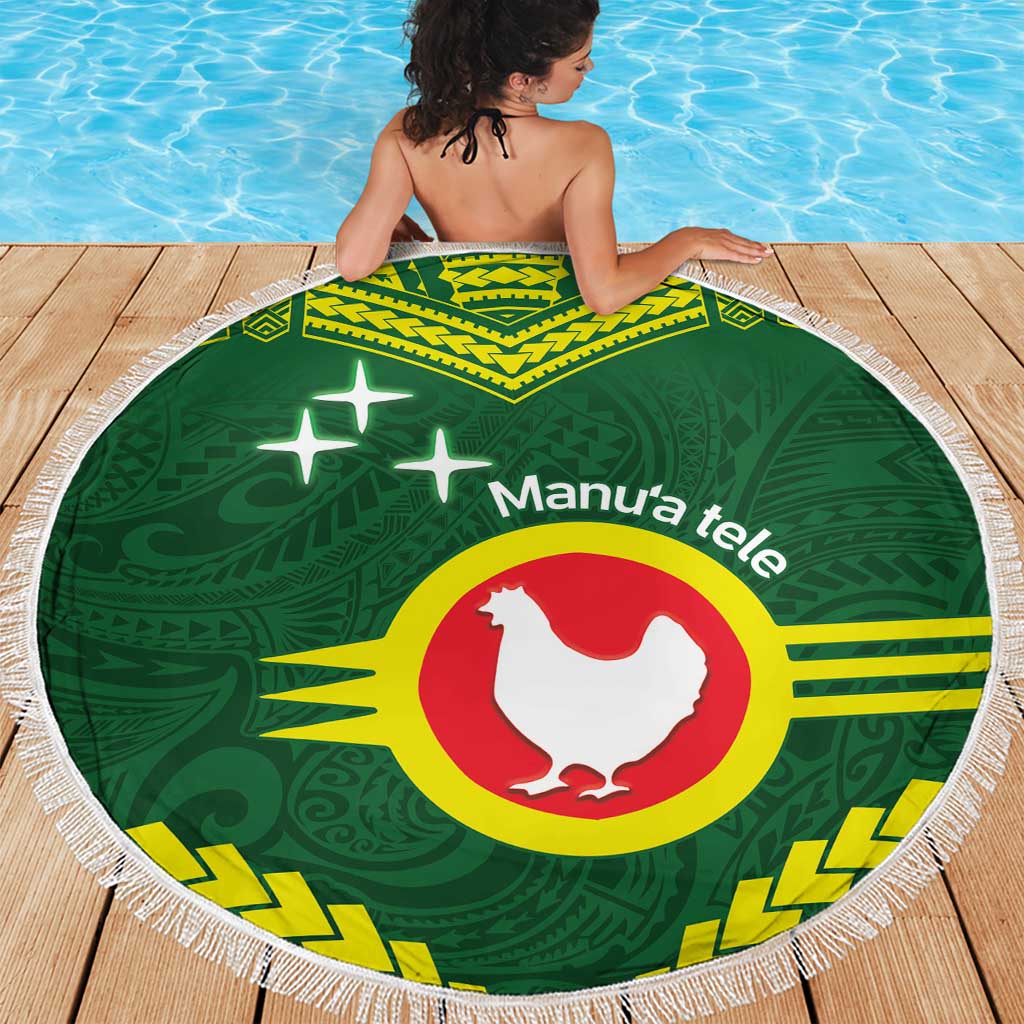 Manu'a Flag Day Beach Blanket Polynesian Pattern National Color Proud