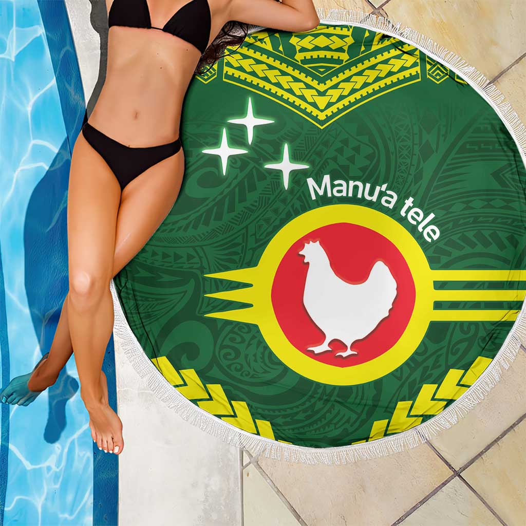 Manu'a Flag Day Beach Blanket Polynesian Pattern National Color Proud