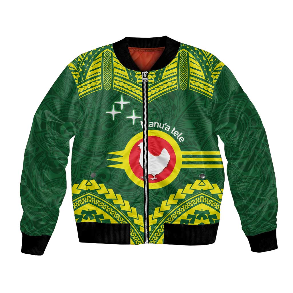 Manu'a Flag Day Bomber Jacket Polynesian Pattern National Color Proud