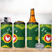 Manu'a Flag Day 4 in 1 Can Cooler Tumbler Polynesian Pattern National Color Proud LT14 - Polynesian Pride