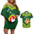 Manu'a Flag Day Couples Matching Off Shoulder Short Dress and Hawaiian Shirt Polynesian Pattern National Color Proud