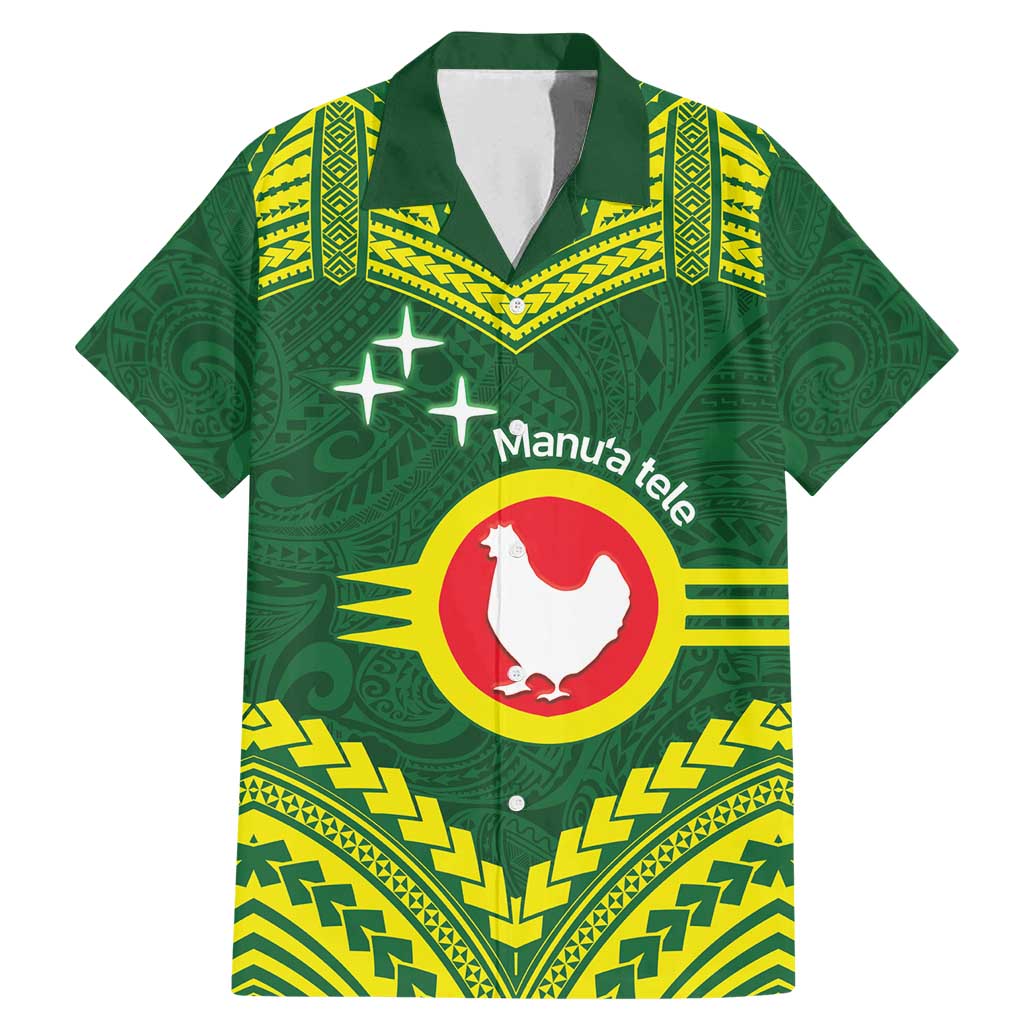 Manu'a Flag Day Family Matching Mermaid Dress and Hawaiian Shirt Polynesian Pattern National Color Proud