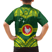 Manu'a Flag Day Family Matching Off The Shoulder Long Sleeve Dress and Hawaiian Shirt Polynesian Pattern National Color Proud LT14 - Polynesian Pride