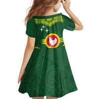 Manu'a Flag Day Family Matching Off Shoulder Short Dress and Hawaiian Shirt Polynesian Pattern National Color Proud
