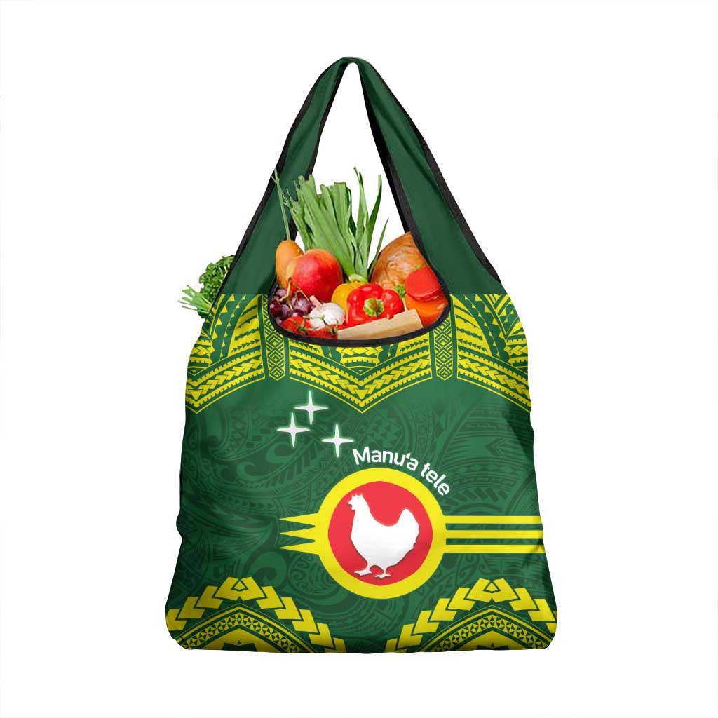Manu'a Flag Day Grocery Bag Polynesian Pattern National Color Proud LT14 1-pack One Size Green - Polynesian Pride
