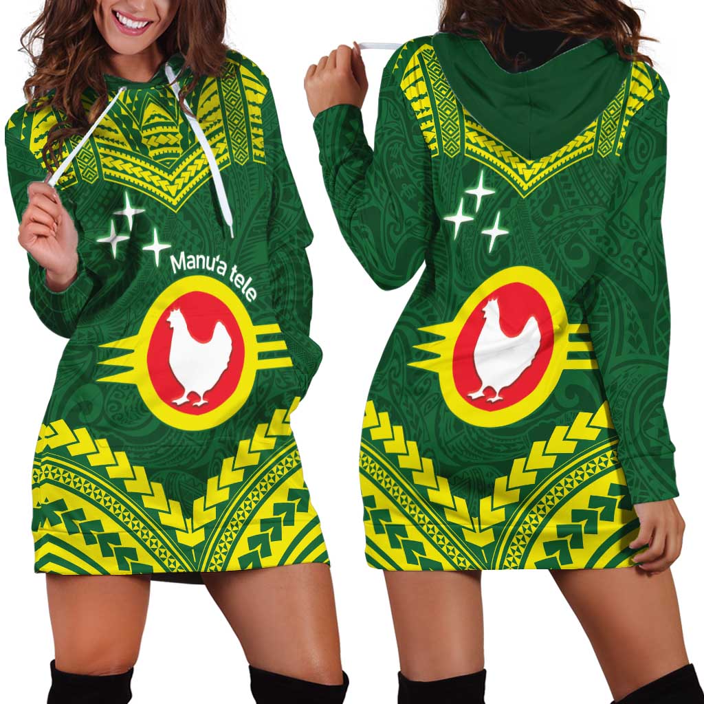 Manu'a Flag Day Hoodie Dress Polynesian Pattern National Color Proud LT14 - Polynesian Pride