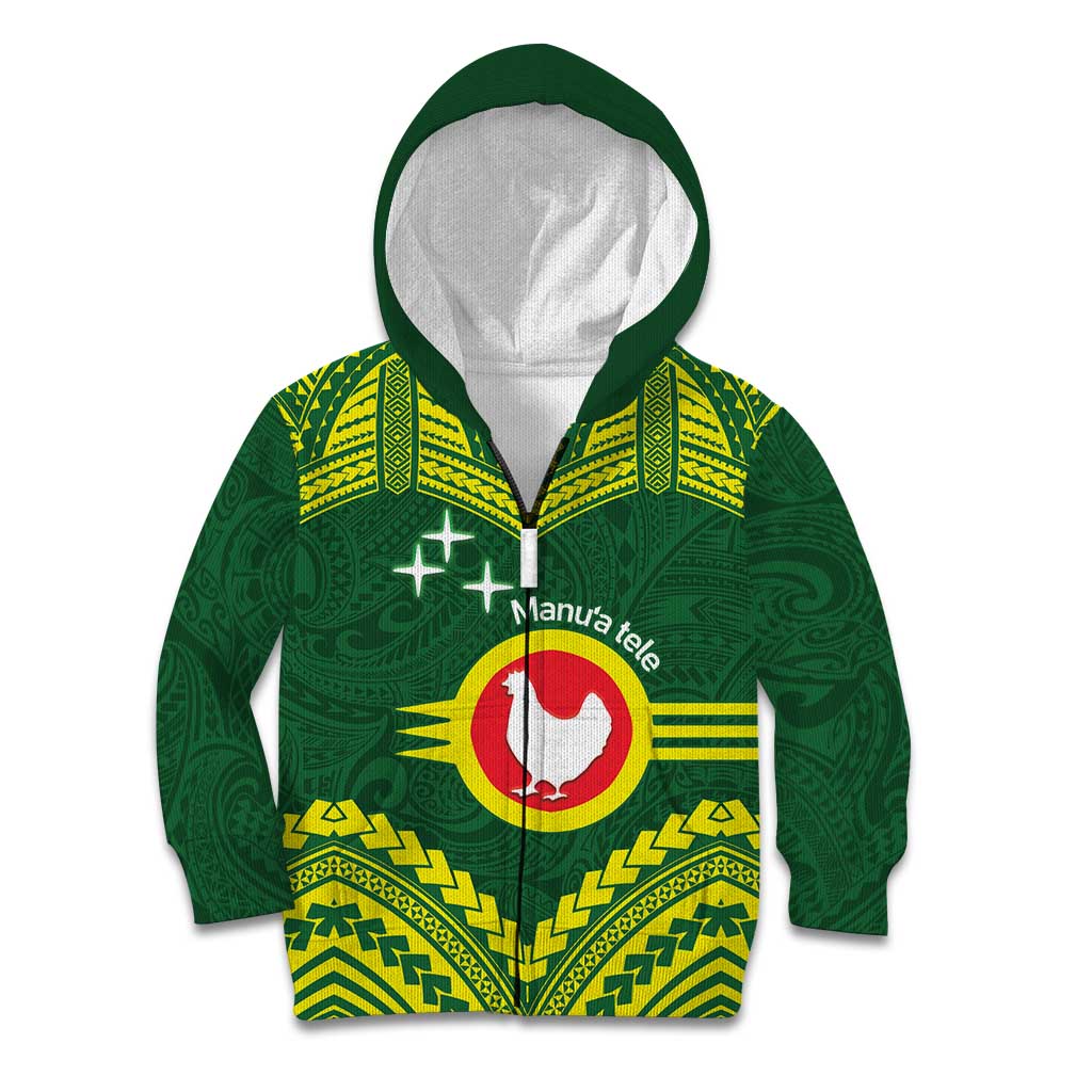 Manu'a Flag Day Kid Hoodie Polynesian Pattern National Color Proud