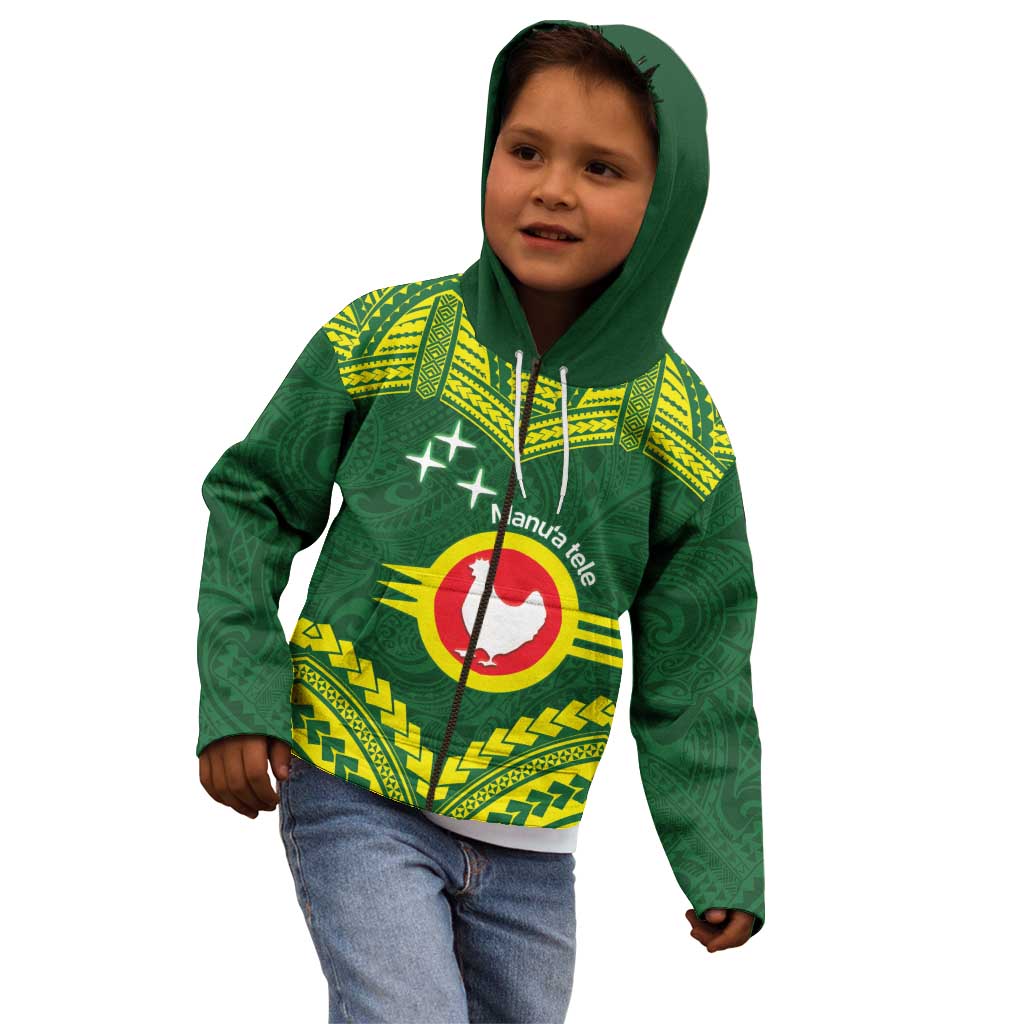 Manu'a Flag Day Kid Hoodie Polynesian Pattern National Color Proud