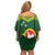 Manu'a Flag Day Off Shoulder Short Dress Polynesian Pattern National Color Proud