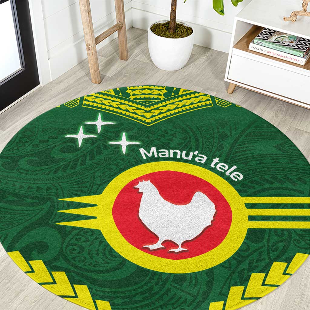 Manu'a Flag Day Round Carpet Polynesian Pattern National Color Proud