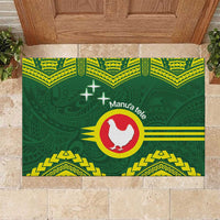Manu'a Flag Day Rubber Doormat Polynesian Pattern National Color Proud LT14 Green - Polynesian Pride