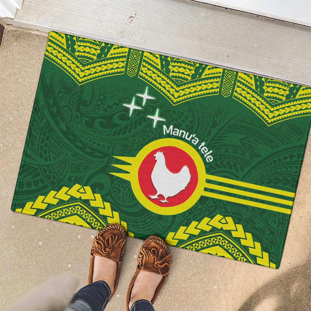Manu'a Flag Day Rubber Doormat Polynesian Pattern National Color Proud LT14 - Polynesian Pride