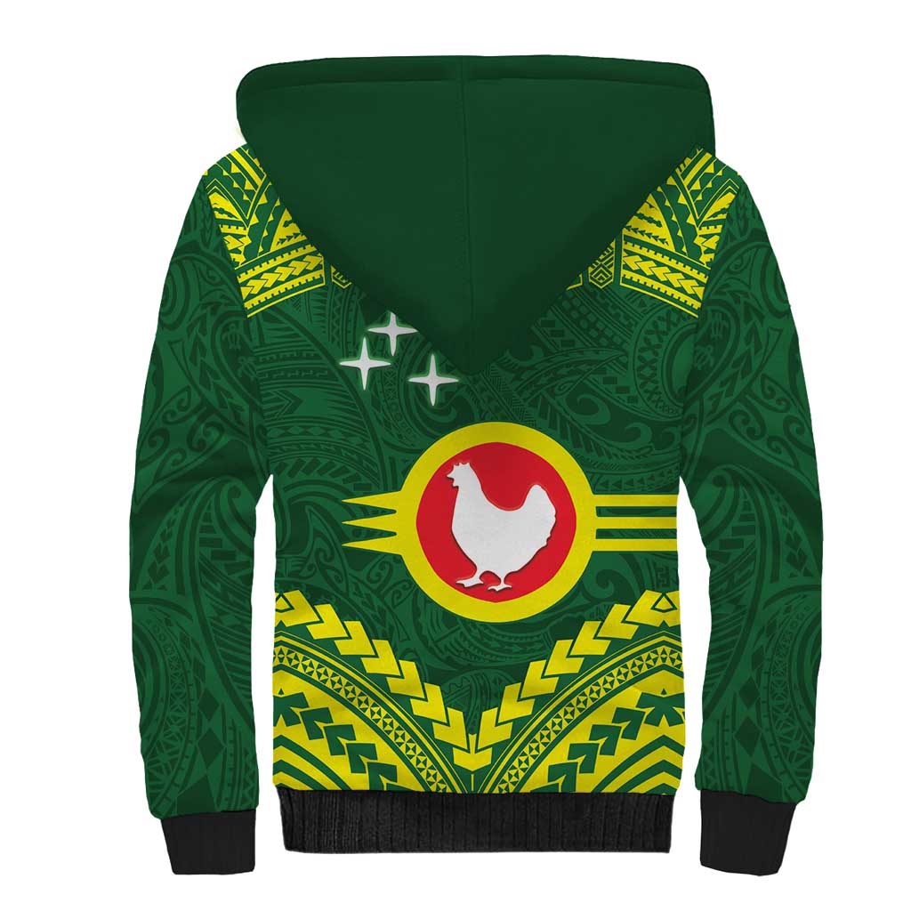 Manu'a Flag Day Sherpa Hoodie Polynesian Pattern National Color Proud LT14 - Polynesian Pride