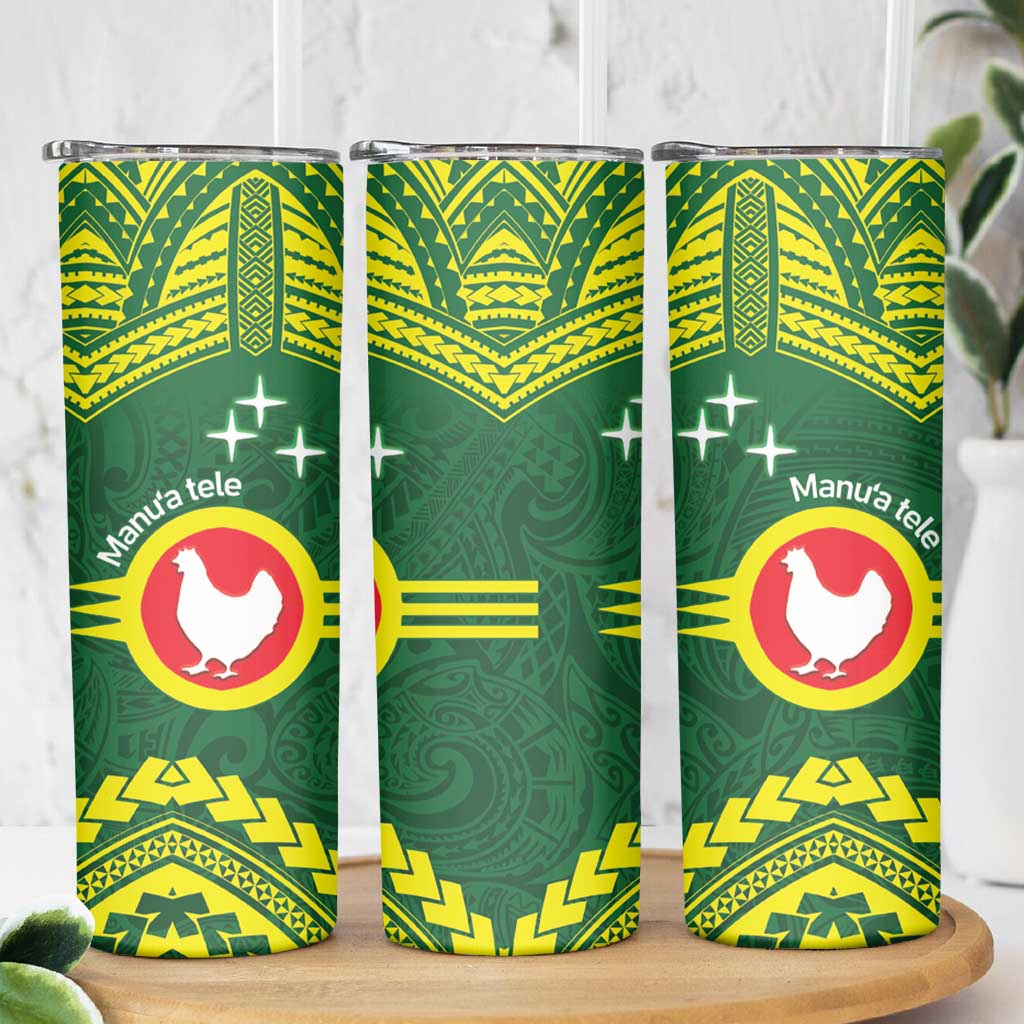 Manu'a Flag Day Skinny Tumbler Polynesian Pattern National Color Proud
