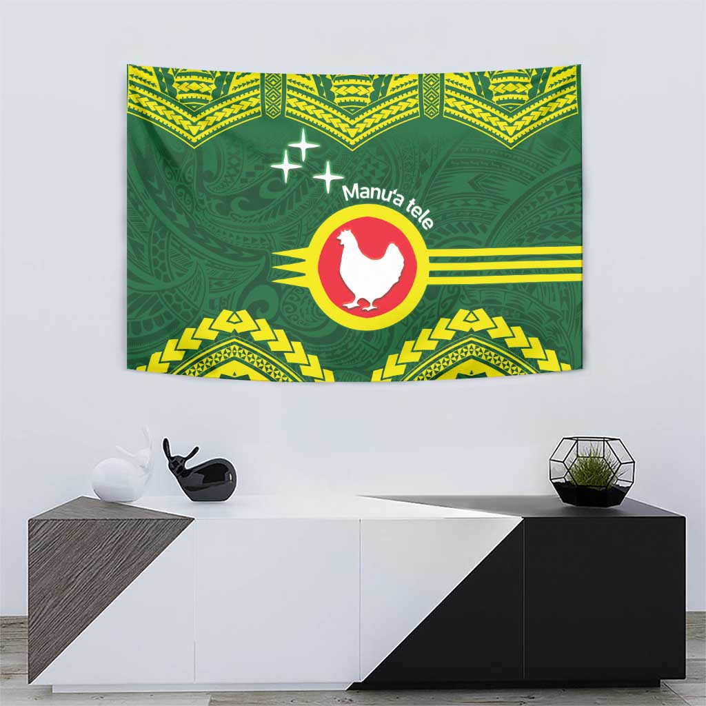 Manu'a Flag Day Tapestry Polynesian Pattern National Color Proud
