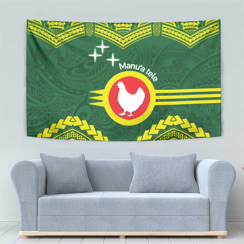 Manu'a Flag Day Tapestry Polynesian Pattern National Color Proud