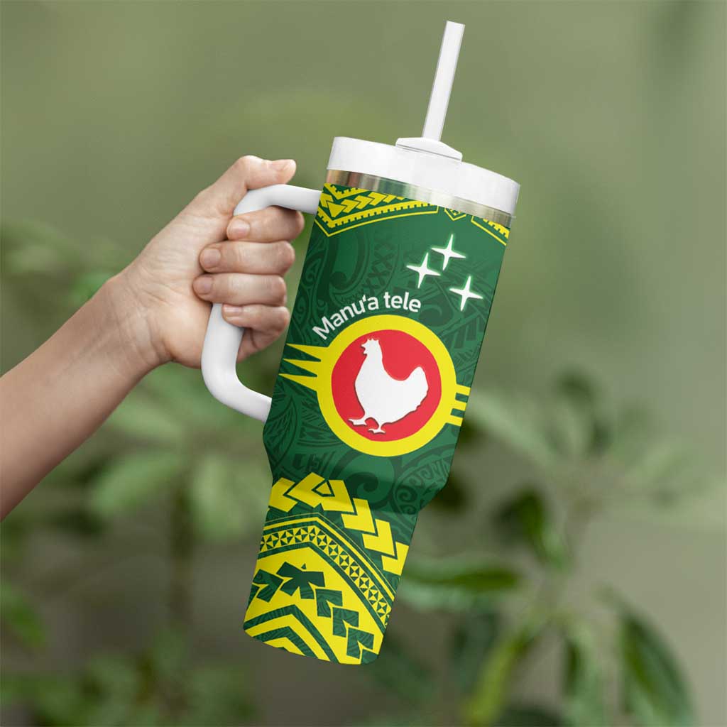 Manu'a Flag Day Tumbler With Handle Polynesian Pattern National Color Proud