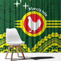 Manu'a Flag Day Window Curtain Polynesian Pattern National Color Proud