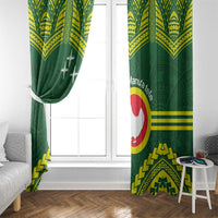 Manu'a Flag Day Window Curtain Polynesian Pattern National Color Proud