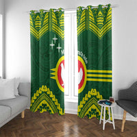 Manu'a Flag Day Window Curtain Polynesian Pattern National Color Proud