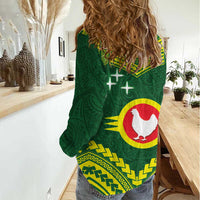 Manu'a Flag Day Women Casual Shirt Polynesian Pattern National Color Proud