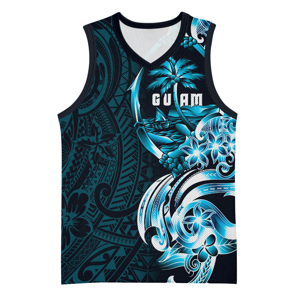 Asut Guam Chamorro Basketball Jersey Guahan Seal Tattoo LT14 Unisex Blue - Polynesian Pride