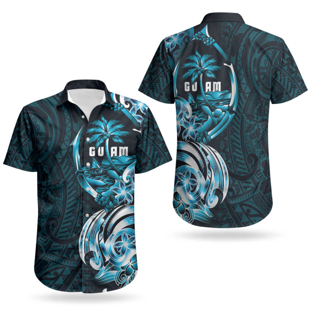 Asut Guam Chamorro Couples Matching Long Sleeve Bodycon Dress and Hawaiian Shirt Guahan Seal Tattoo LT14 - Polynesian Pride