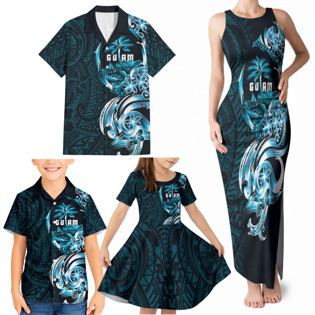 Asut Guam Chamorro Family Matching Tank Maxi Dress and Hawaiian Shirt Guahan Seal Tattoo LT14 - Polynesian Pride