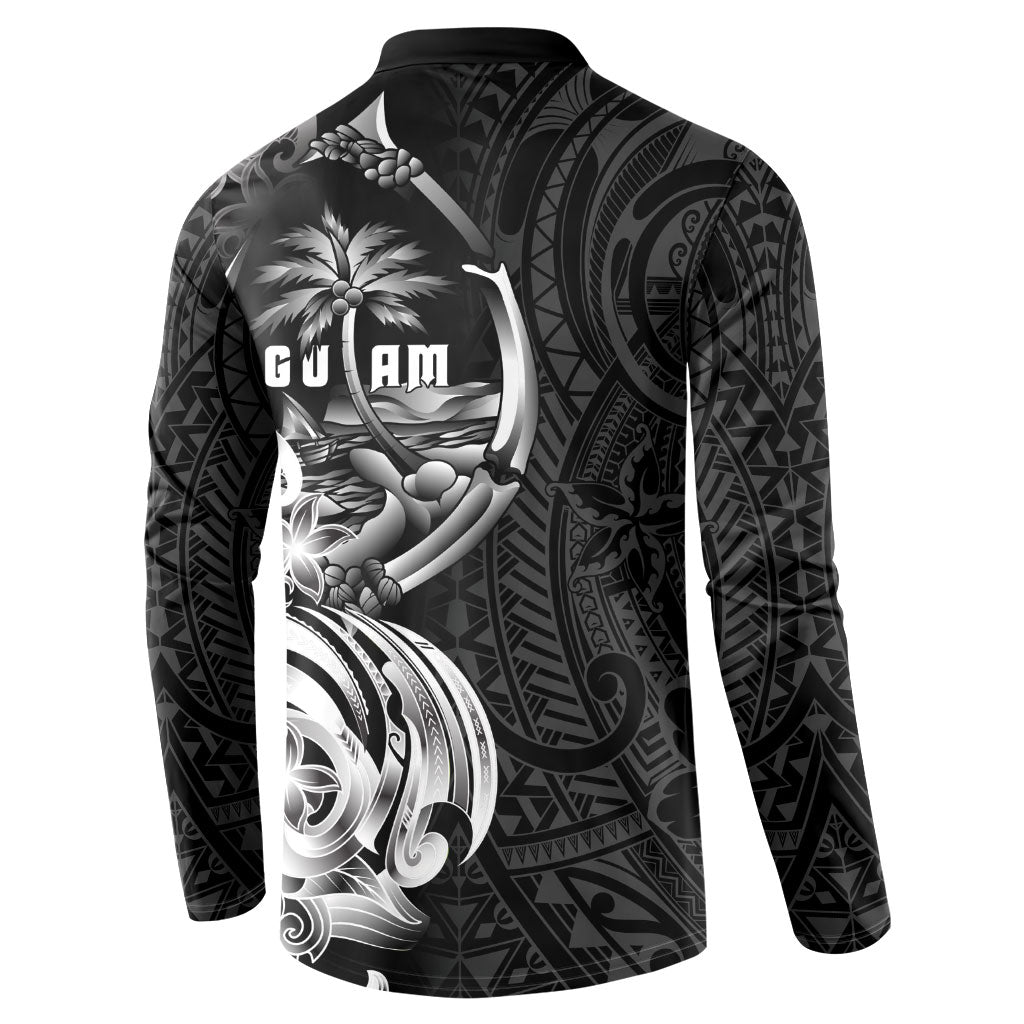 Attelong Guam Chamorro Button Sweatshirt Guahan Seal Tattoo LT14 - Polynesian Pride
