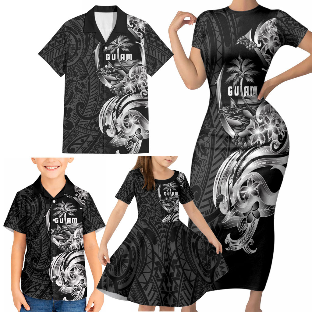 Attelong Guam Chamorro Family Matching Short Sleeve Bodycon Dress and Hawaiian Shirt Guahan Seal Tattoo LT14 - Polynesian Pride