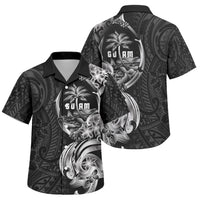 Attelong Guam Chamorro Family Matching Short Sleeve Bodycon Dress and Hawaiian Shirt Guahan Seal Tattoo LT14 Son's Shirt Black - Polynesian Pride