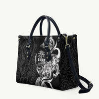 Attelong Guam Chamorro Leather Bag Guahan Seal Tattoo LT14 Black - Polynesian Pride