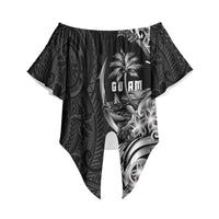 Attelong Guam Chamorro Off Shoulder Wrap Waist Top Guahan Seal Tattoo LT14 Black - Polynesian Pride