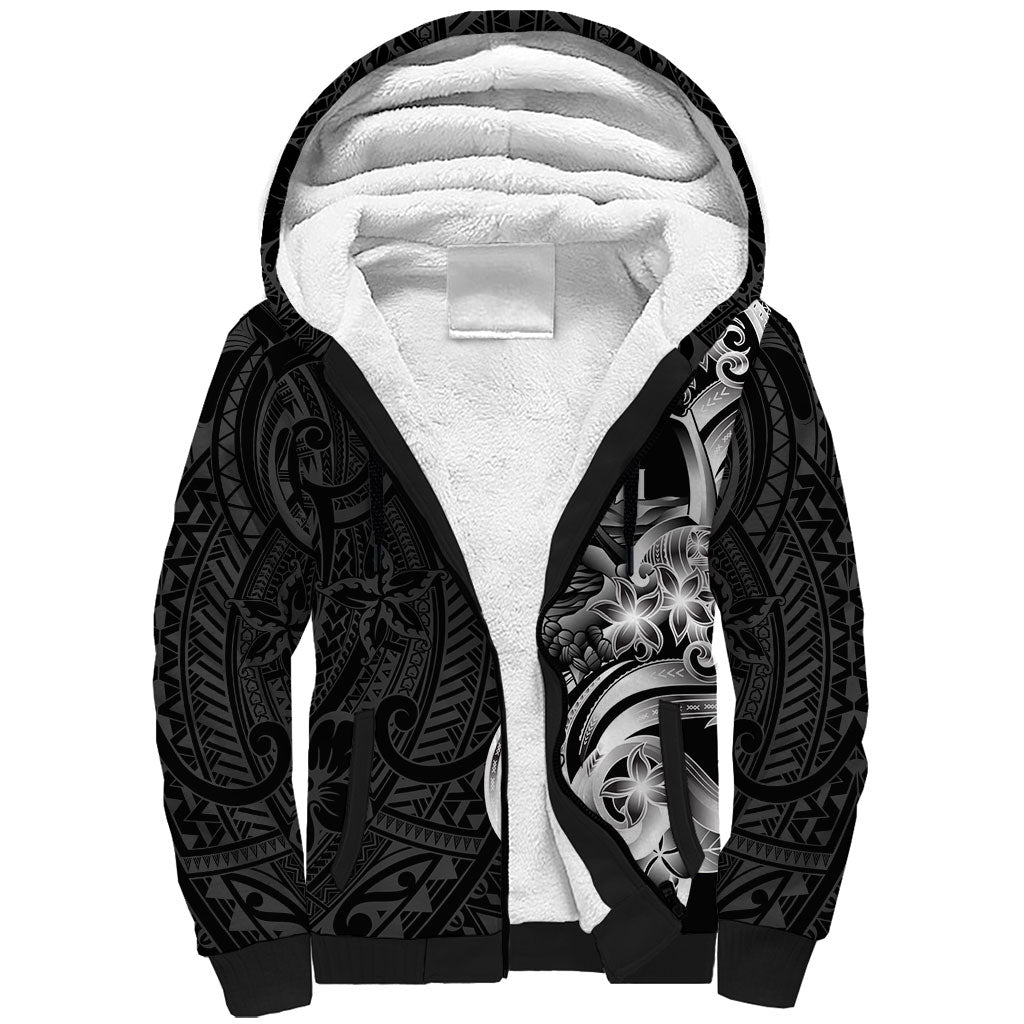Attelong Guam Chamorro Sherpa Hoodie Guahan Seal Tattoo LT14 Unisex Black - Polynesian Pride