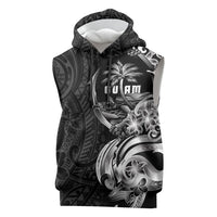 Attelong Guam Chamorro Sleeveless Hoodie Guahan Seal Tattoo LT14 Black - Polynesian Pride