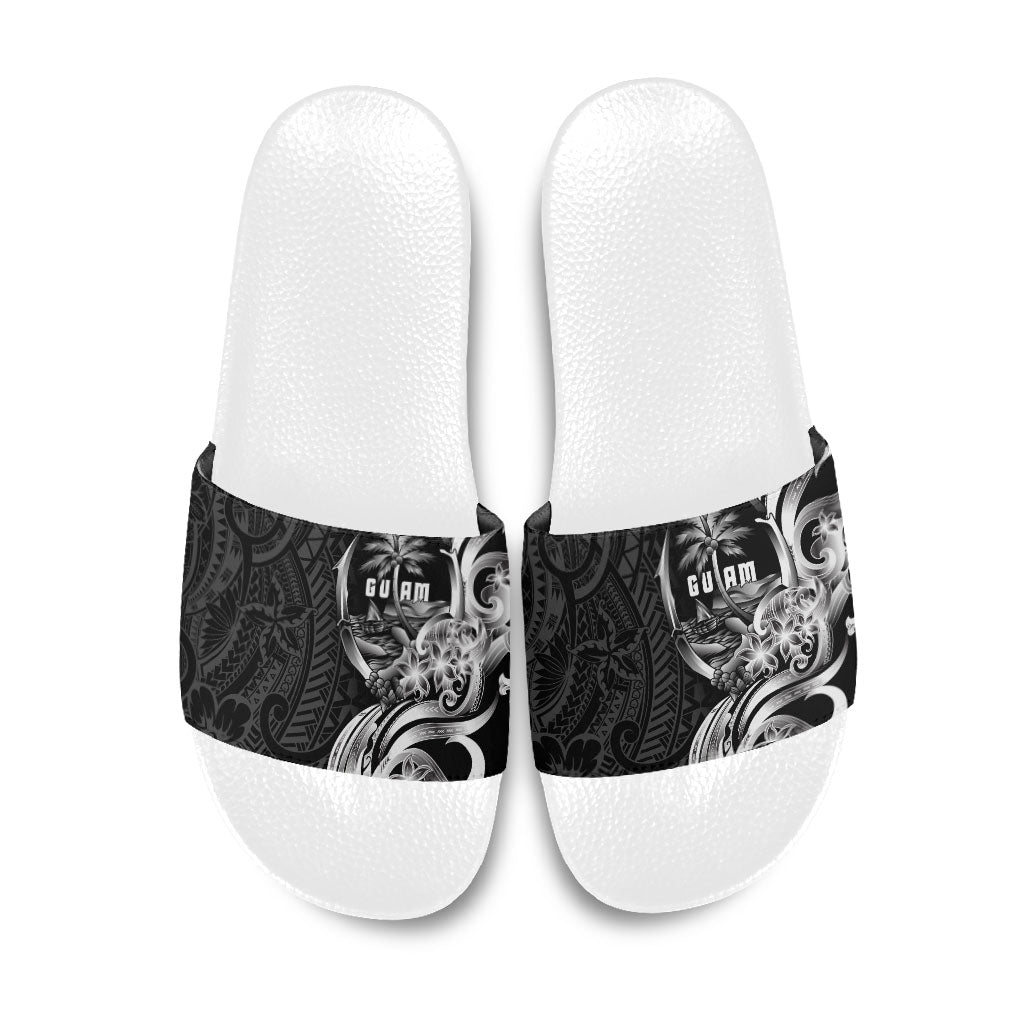Attelong Guam Chamorro Slide Sandals Guahan Seal Tattoo LT14 Black - Polynesian Pride