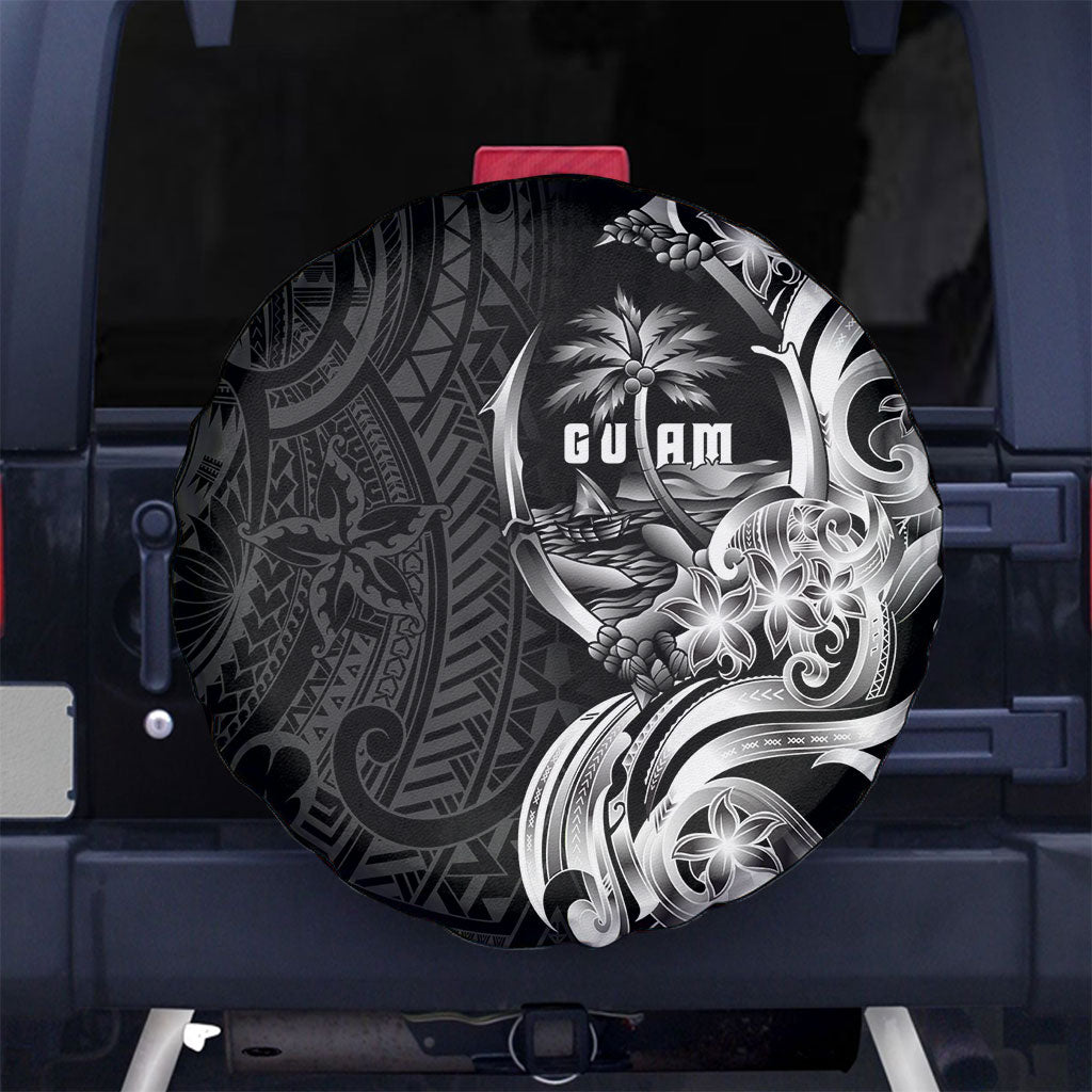 Attelong Guam Chamorro Spare Tire Cover Guahan Seal Tattoo LT14 No hole Black - Polynesian Pride