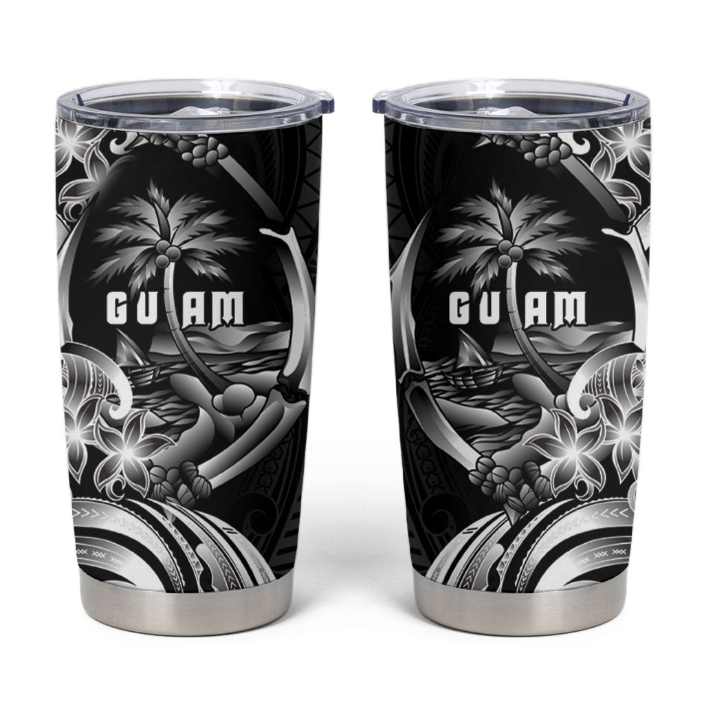 Attelong Guam Chamorro Tumbler Cup Guahan Seal Tattoo LT14 Black - Polynesian Pride
