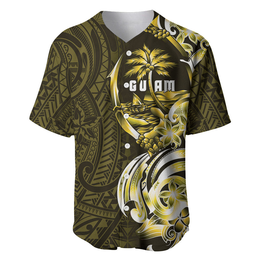 Amariyu Guam Chamorro Baseball Jersey Guahan Seal Tattoo LT14 Yellow - Polynesian Pride