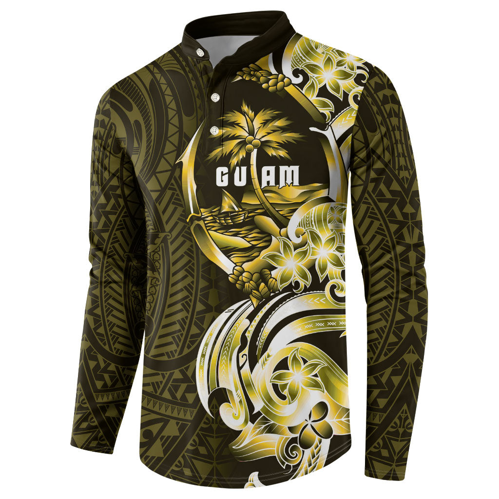 Amariyu Guam Chamorro Button Sweatshirt Guahan Seal Tattoo LT14 - Polynesian Pride
