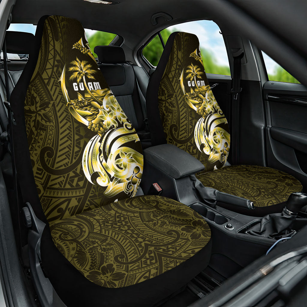 Amariyu Guam Chamorro Car Seat Cover Guahan Seal Tattoo LT14 One Size Yellow - Polynesian Pride