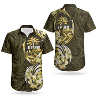 Amariyu Guam Chamorro Couples Matching Off Shoulder Maxi Dress and Hawaiian Shirt Guahan Seal Tattoo LT14 - Polynesian Pride