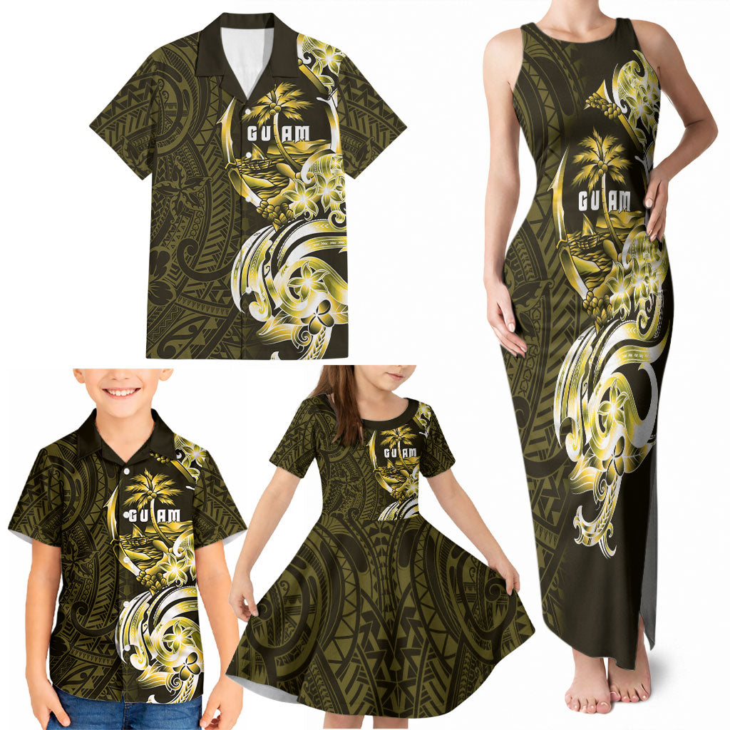 Amariyu Guam Chamorro Family Matching Tank Maxi Dress and Hawaiian Shirt Guahan Seal Tattoo LT14 - Polynesian Pride